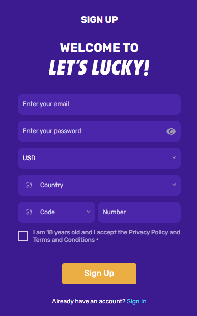 lets lucky login